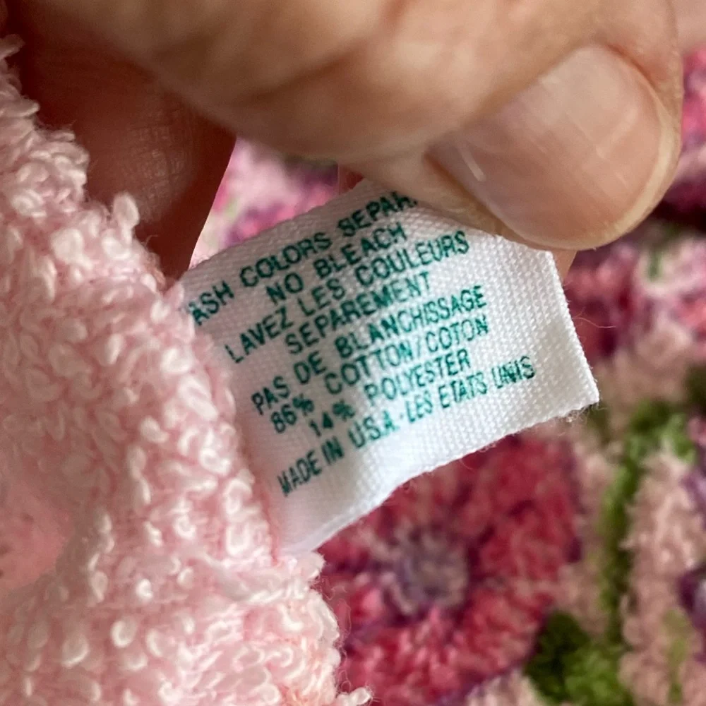 Vintage pastel Dundee Washcloths 100% cotton, Made In USA 2 Piece